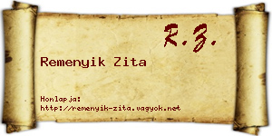 Remenyik Zita névjegykártya
